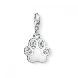 Thomas Sabo Charm Club Zirconia Silver Paw Charm 1339-051-14 Thomas Sabo Collectable Charms