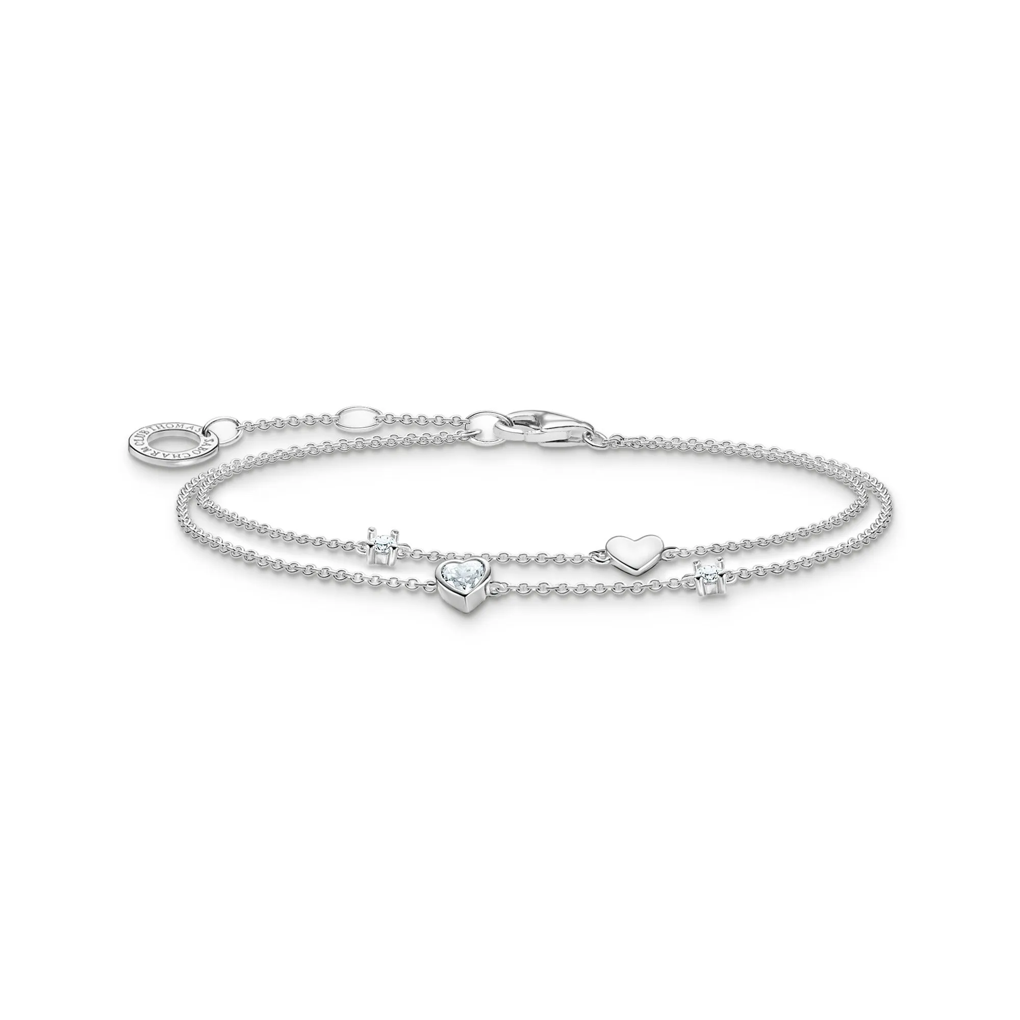 Thomas Sabo Jewellery Thomas Sabo Charm Club Sterling Silver Hearts Bracelet