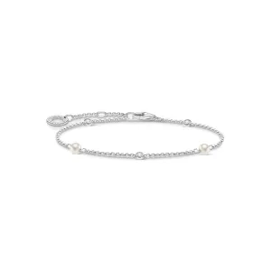 Thomas Sabo Jewellery Thomas Sabo Charm Club Sterling Silver White Pearl CZ Bracelet
