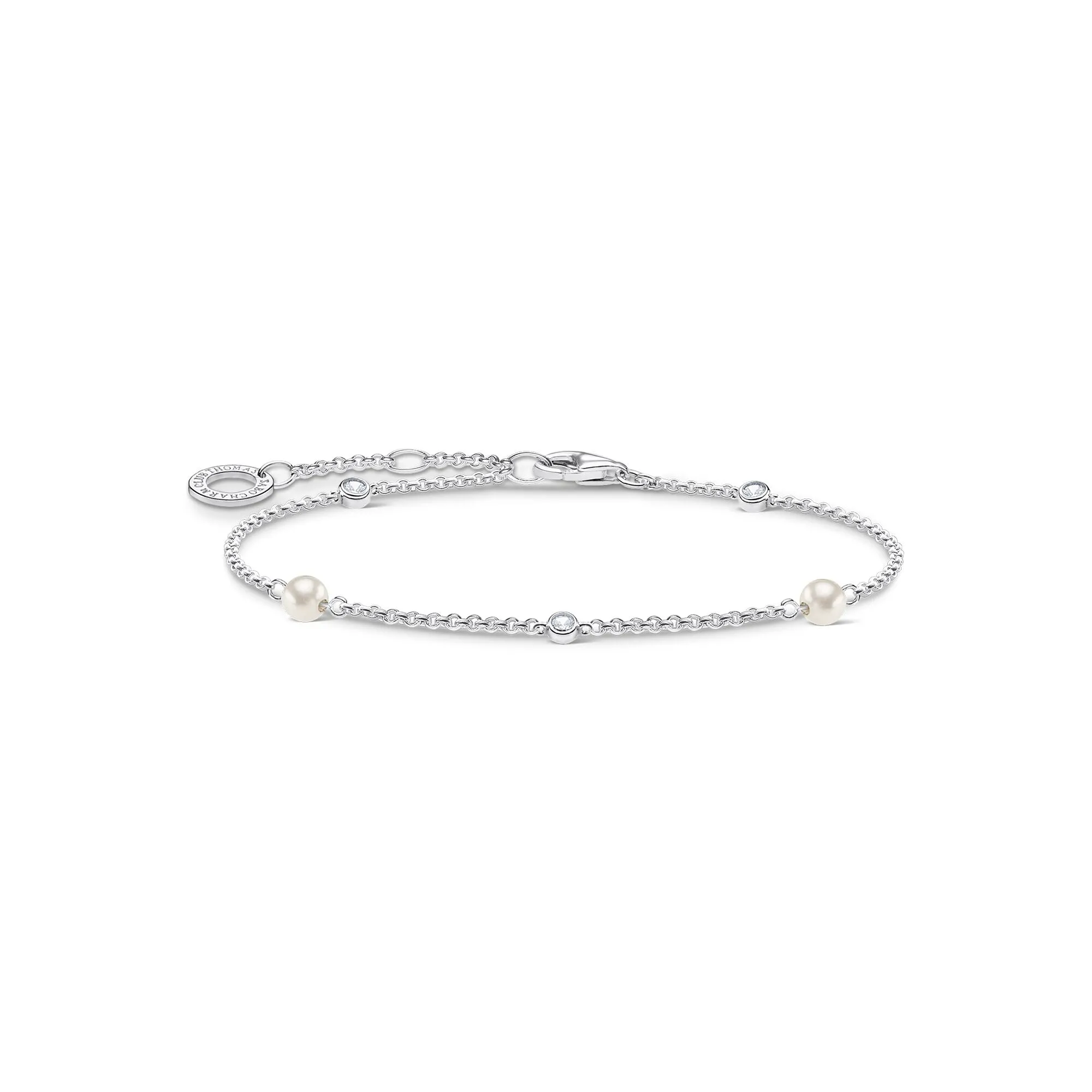 Thomas Sabo Jewellery Thomas Sabo Charm Club Sterling Silver White Pearl CZ Bracelet