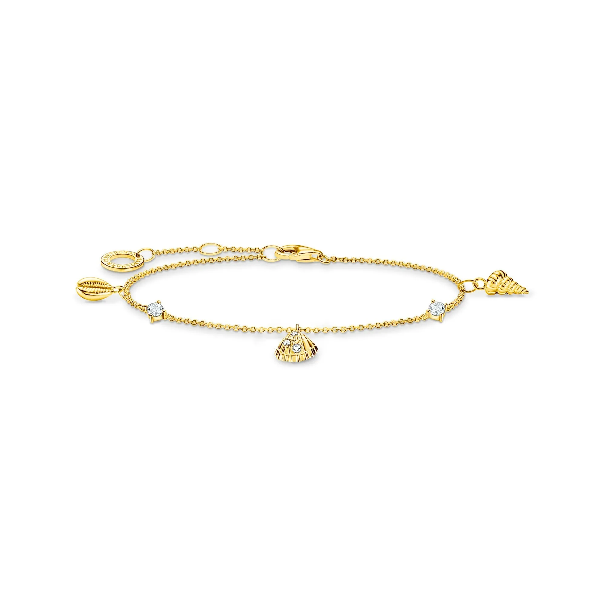 Thomas Sabo Jewellery Thomas Sabo Charm Club Yellow Gold Plated Sterling Silver Shells Bracelet