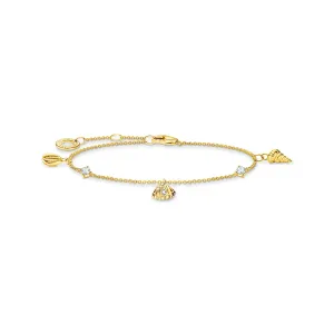 Thomas Sabo Jewellery Thomas Sabo Charm Club Yellow Gold Plated Sterling Silver Shells Bracelet