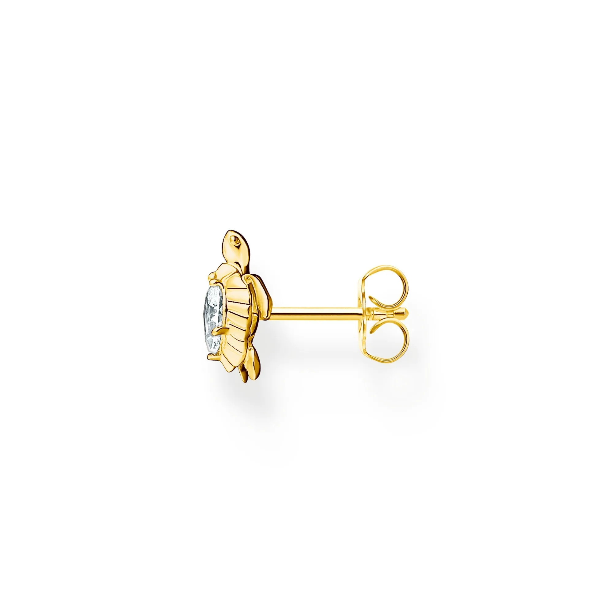Thomas Sabo Jewellery Thomas Sabo Charm Club Yellow Gold Plated Sterling Silver Turtle Single Ear Stud