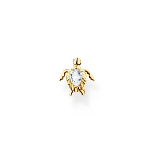Thomas Sabo Jewellery Thomas Sabo Charm Club Yellow Gold Plated Sterling Silver Turtle Single Ear Stud
