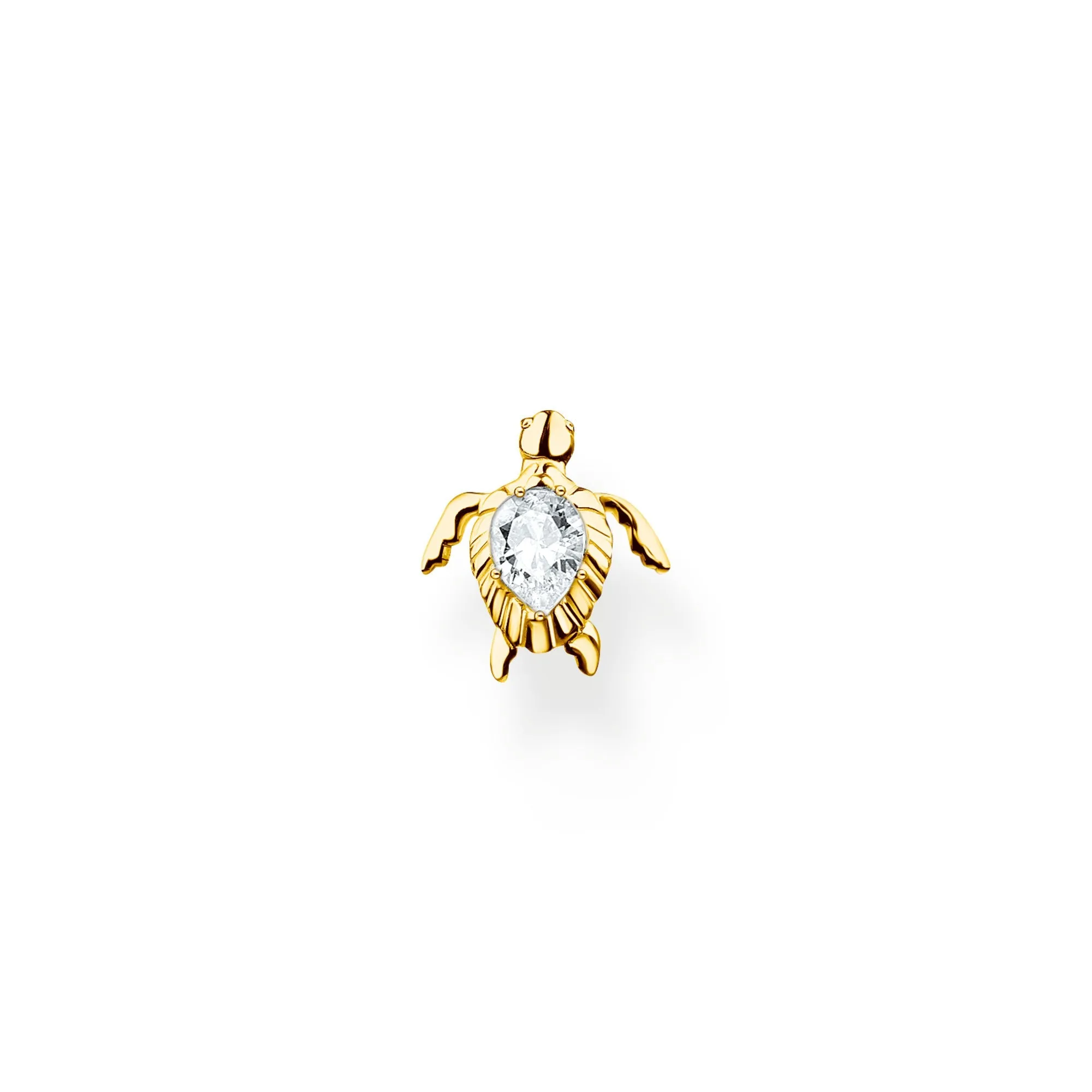 Thomas Sabo Jewellery Thomas Sabo Charm Club Yellow Gold Plated Sterling Silver Turtle Single Ear Stud