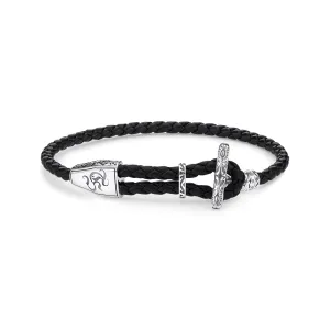 Thomas Sabo Jewellery Thomas Sabo Rebel At Heart Sterling Silver Black Ornament Braided Bracelet