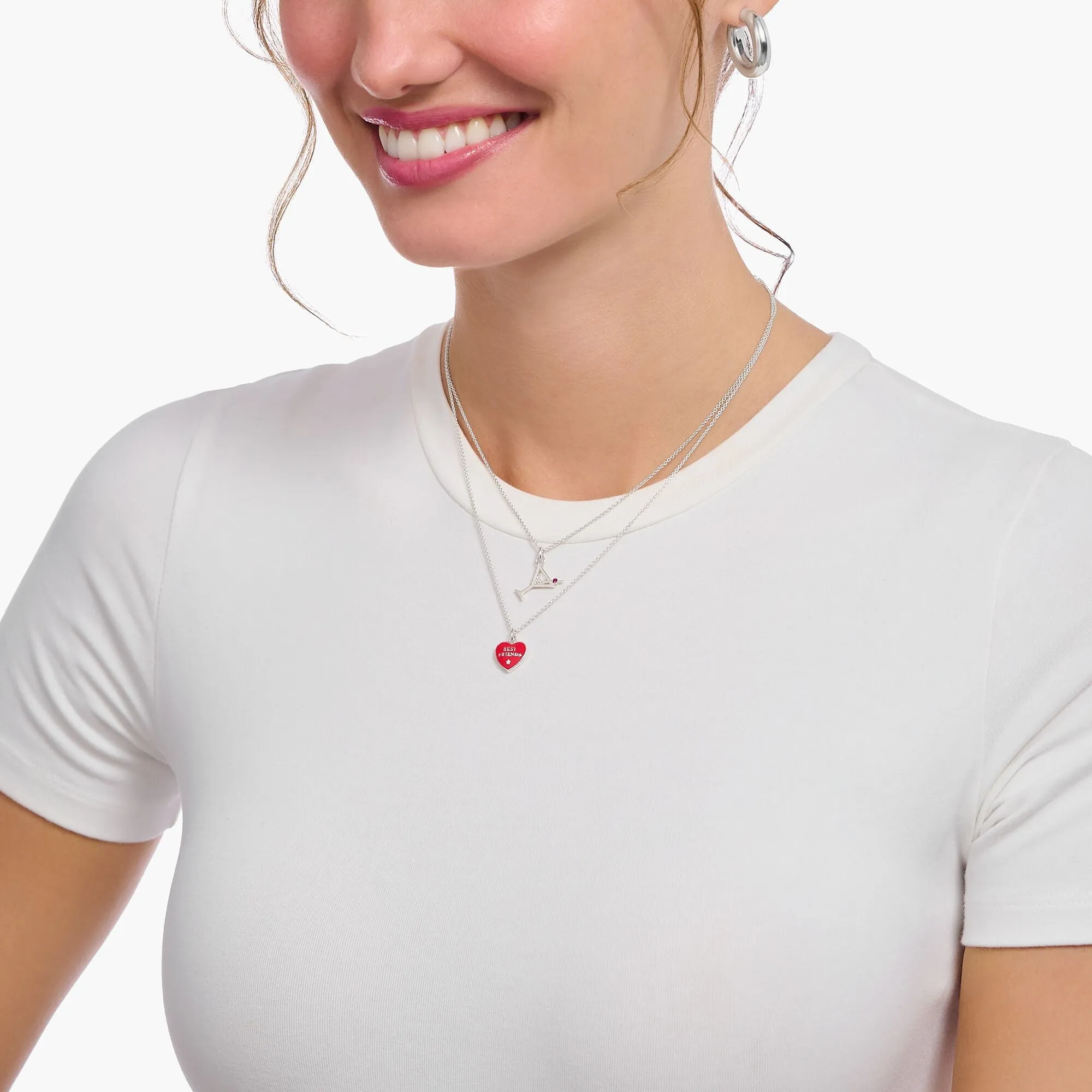 Thomas Sabo Jewellery Thomas Sabo Sterling Silver Heart Enamel Necklace