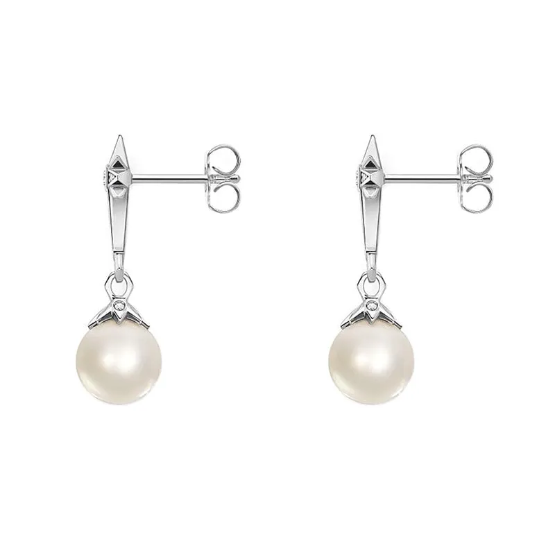 Thomas Sabo Jewellery Thomas Sabo Sterling Silver Pearl Star Drop Stud Earrings