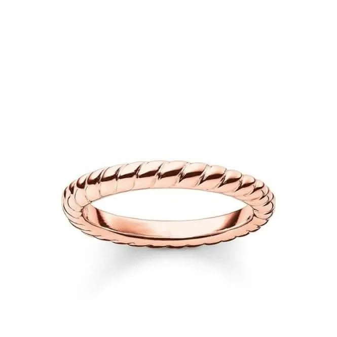 Thomas Sabo Rose Gold Cord Look Ring TR1978-415-12 Thomas Sabo Rings