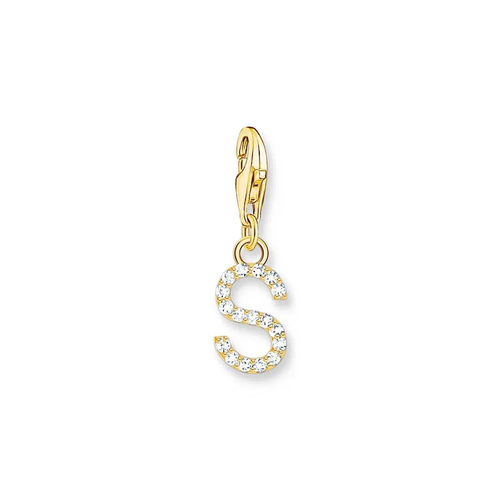 Thomas Sabo Silver Jewellery Thomas Sabo Gold Plated Sterling Silver Charmista Letter "S" Charm