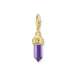 Thomas Sabo Silver Jewellery Thomas Sabo Gold Plated Sterling Silver Charmista Purple Crystal CZ Charm