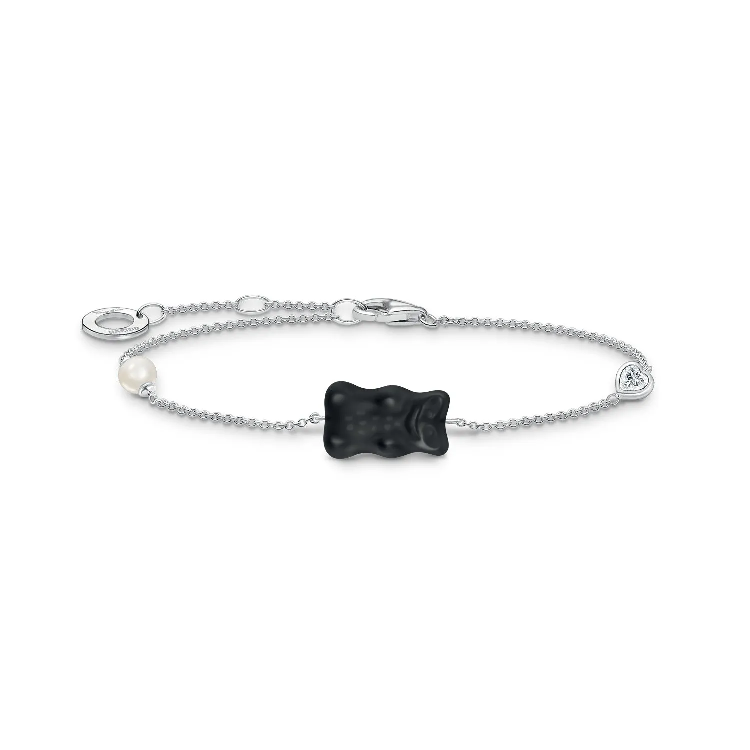 Thomas Sabo Silver Jewellery Thomas Sabo Sterling Silver Haribo Black Bear 16-19cm Bracelet