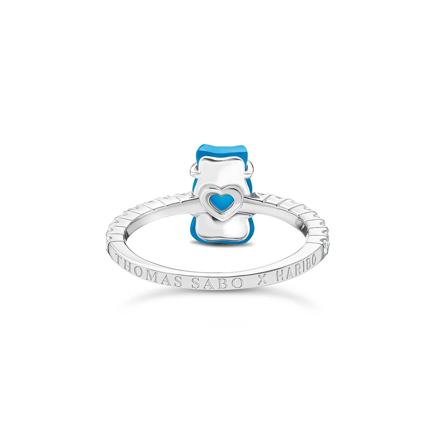 Thomas Sabo Silver Jewellery Thomas Sabo Sterling Silver Haribo Cubic Zirconia Blueberry Blue Bear Ring