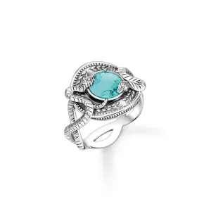 Thomas Sabo Silver Jewellery Thomas Sabo Sterling Silver Mystic Island Serpant Turqoise Ring