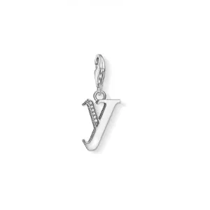 Thomas Sabo Silver Zirconia Vintage Y Letter Charm 1605-643-21 Thomas Sabo Collectable Charms