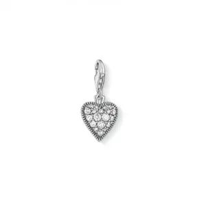 Thomas Sabo Sterling Silver Vintage Zirconia Heart Charm 1747-643-14 Thomas Sabo Collectable Charms