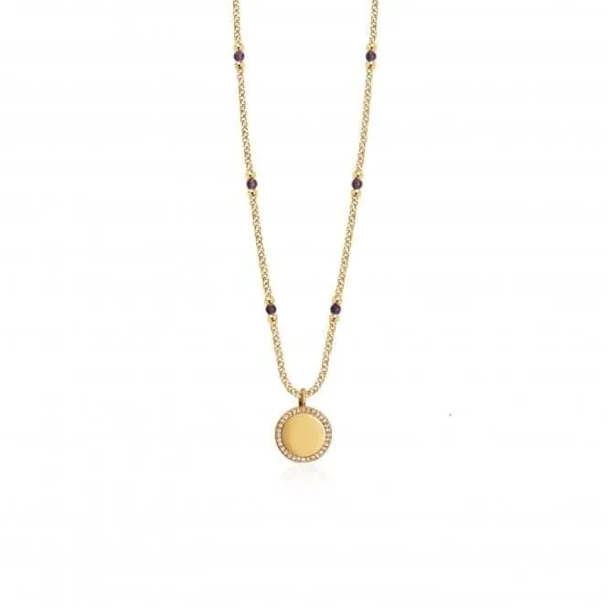 Wellness Gems Gold Amethyst 45cm With 5cm Extender Necklace 3846 Joma Jewellery