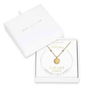Wellness Gems Gold Blue Lace Agate 45cm With 5cm Extender Necklace 3850 Joma Jewellery