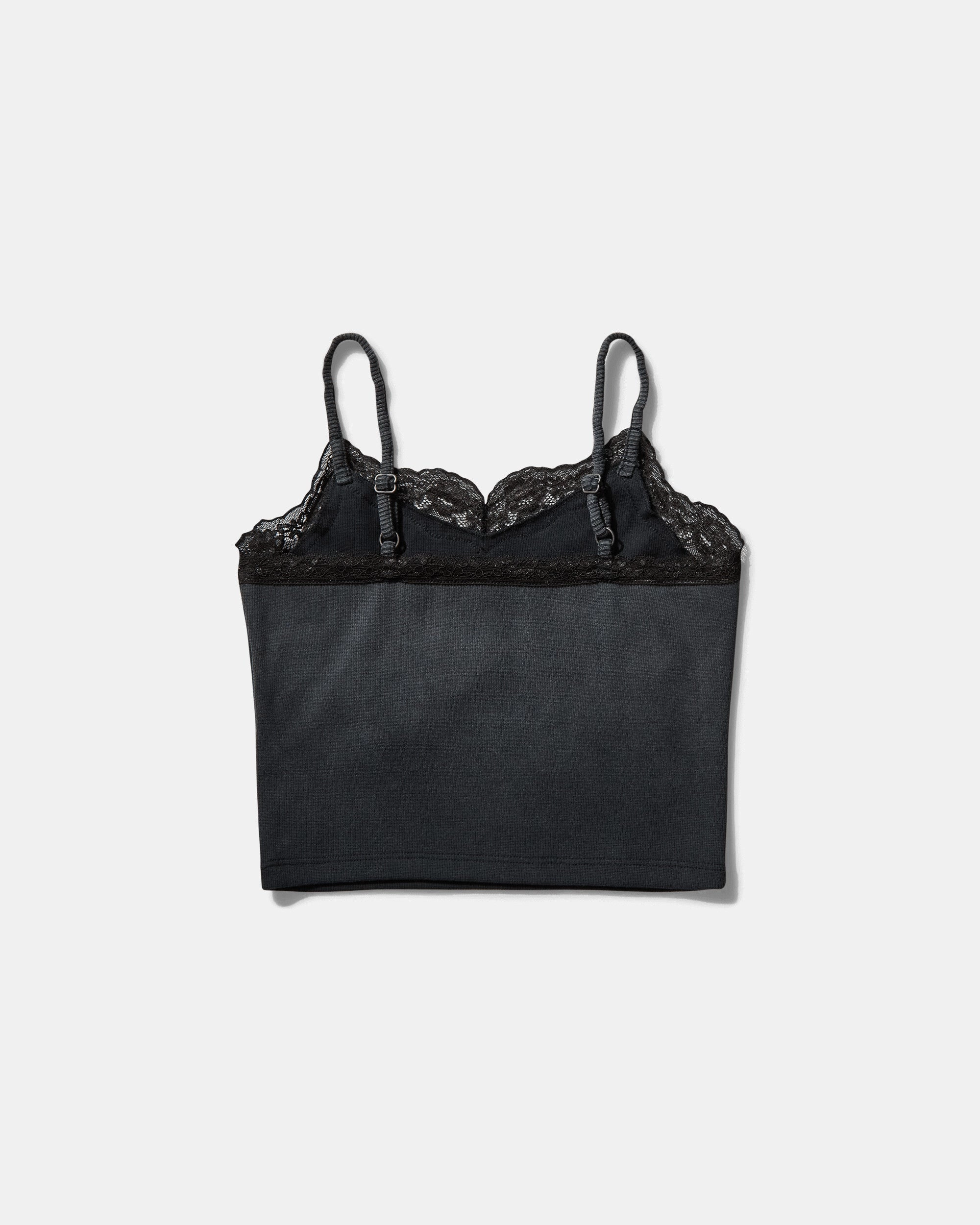 Women's Lace Cami Washed Out Black