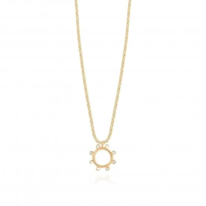 Zahra Gold Zirconia Hoop Necklace 46cm   5cm Extender Necklace 4454 Joma Jewellery