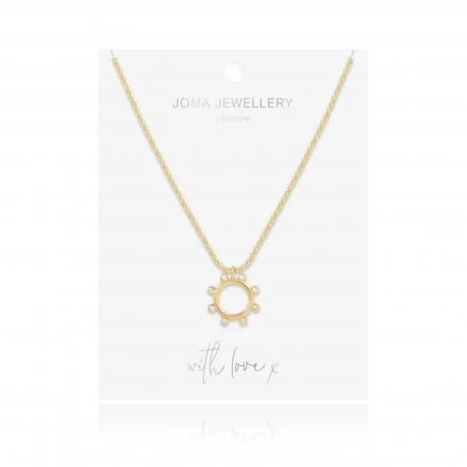 Zahra Gold Zirconia Hoop Necklace 46cm   5cm Extender Necklace 4454 Joma Jewellery